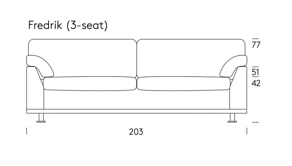 DUX Sofa Fredrik - Leder Elmosoft Schwarz - Ausstellungsstück