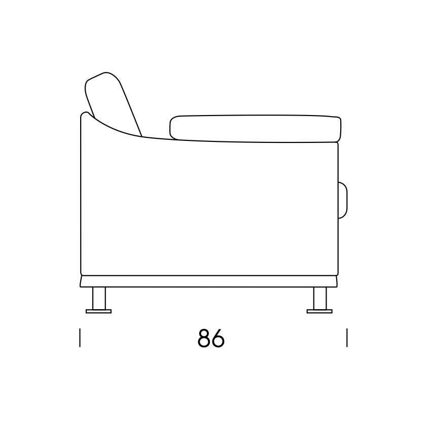 DUX Sofa Fredrik - Leder Elmosoft Schwarz - Ausstellungsstück